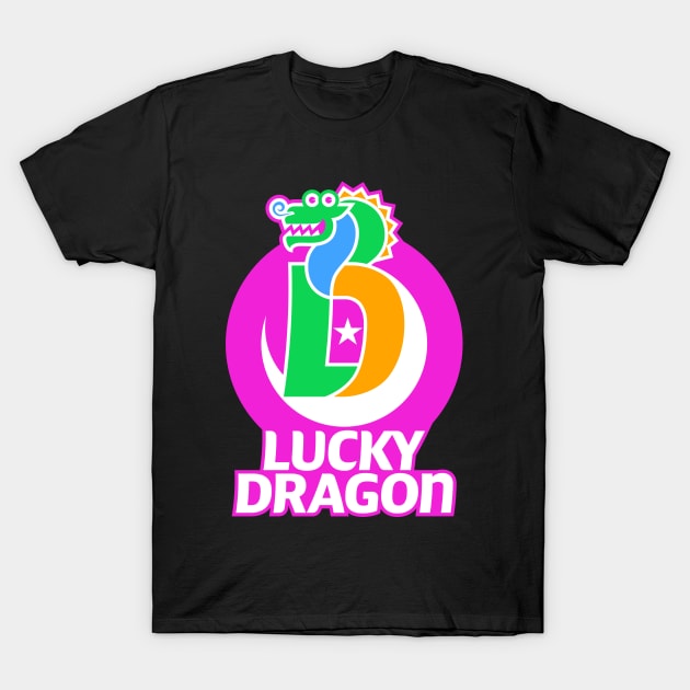 Lucky Dragon on Pink T-Shirt by Ekliptik